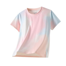 Boys & Girls Tie-Dye T-Shirts Moisture-Wicking Cooling UV Protection Outdoor Sports Summer Lightweight Bamboo Fiber Short Sleeve Tops