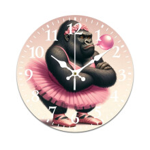 Cute Ballet Orangutans Retro Wall Clock – Silent, Battery-Powered, Compatible with Home, Living Room, Kitchen & Office