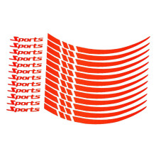 Car Wheel Hub Stickers Waterproof Exterior Accessories Automotive Decals Car SUV Reflective Red