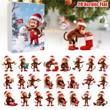 Calendrier de l'Avent Festif Singe - Décoration de compte à rebours de Noël