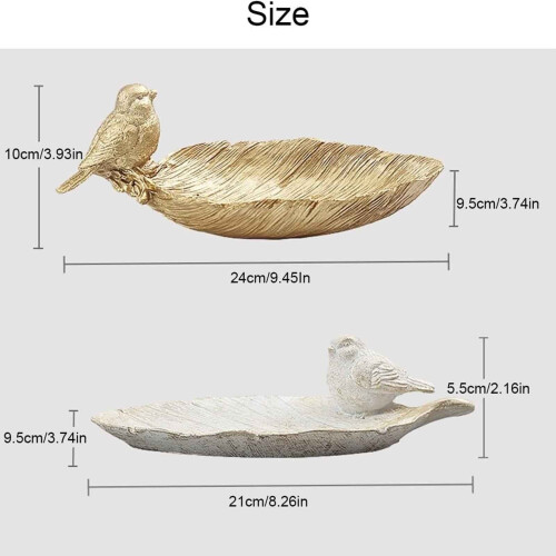 Resin Jewelry Tray Bird Leaf Design 1 Pack 2