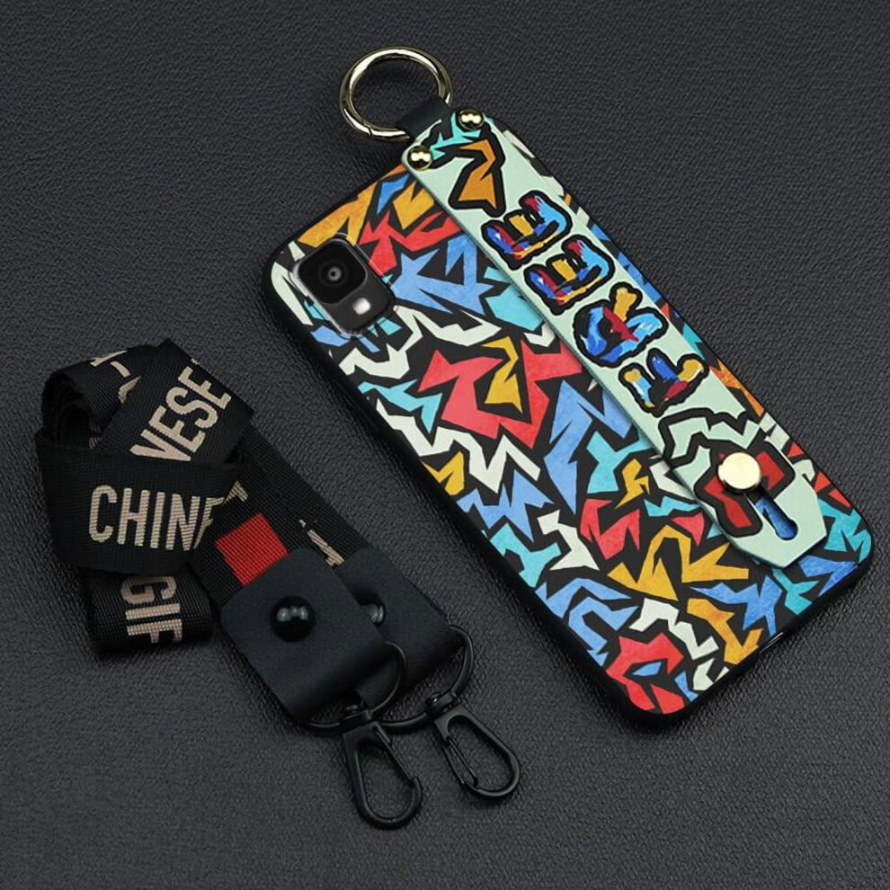 Phone Case Compatible With Tcl 30Z/30Le/T602dl – Graffiti Design, Waterproof, Anti-Knock, Silicone With Lanyard & Ring 9422877999170