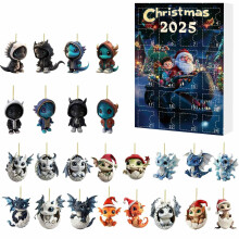 Coffret surprise de 12 décorations de calendrier de l'Avent dinosaure (12 pièces)