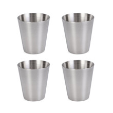 Set Of 4 Small Stainless Steel Drinkware for Outdoor and Parties Easy To Carry and Store Shot Glasses Drinking Cups