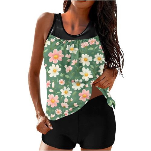 Dames tankini set, hoog model badpak met ingebouwde