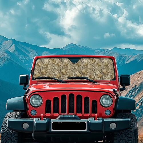 Camouflage Folding Windshield Sun Shade for Jeep Wrangler 2