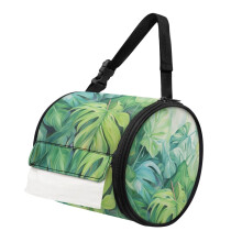 Palm Leaves Paper Towel Holder with Adjustable Strap – Reusable Hanging Organizer, Compatible with Standard Rolls
