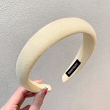 (Beige) Vintage French Headband - Soft Spa Hairband for Women