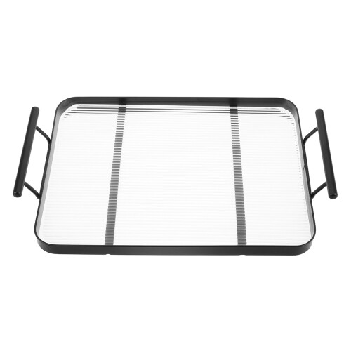 Bandeja rectangular de acrílico para servir café (1 juego)