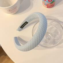 (Baby Blue Waffle) Vintage French Headband - Soft Spa Hairband for Women