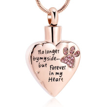Paw Print Urn Necklace for Ashes with Birthstones Cremation Necklace for Pet Stainless Steel Ash Necklace Memorial Ash Holder