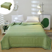 Mint Summer Cooler Quilt - Double-Sided Cold Effect Lightweight Washable Thin Solid Color Quilt, Green
