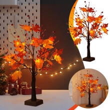 Red Fruit & Maple Leaf LED Tree Lights – Under $5, Compatible with Christmas, Thanksgiving, Festival Decor