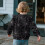 Halloween-Sweatshirt mit Spinnwebmuster, Rundhalsausschnitt, Rüschen und langen Ärmeln 4