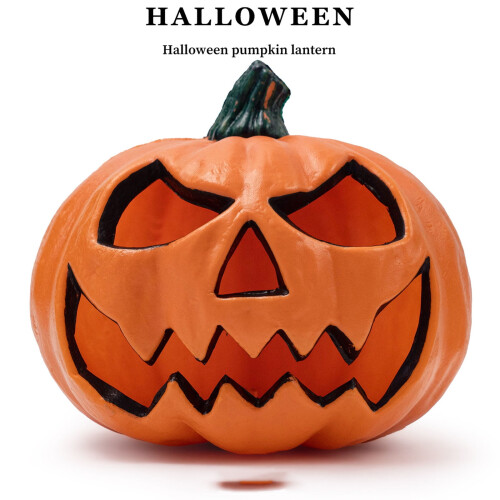 Purple light-up pumpkin statue 10 inch 2