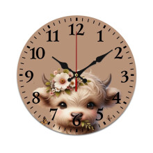 Cute Cow Wall Clock with Garland – Retro Mute, Battery-Powered, Compatible with Home, Living Room, Kitchen & Office Decor
