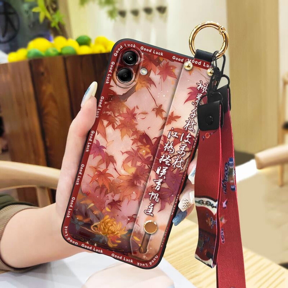 Phone Case Compatible With Samsung Galaxy A05/Sm-A055f Â Shockproof, Dirt-Resistant Silicone Cover With Kickstand & Wrist Strap 9422877514496