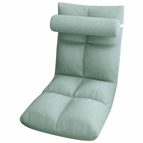 Peacock Blue Folding Floor Chair with Back Support, 8 Grids, 3kg 1