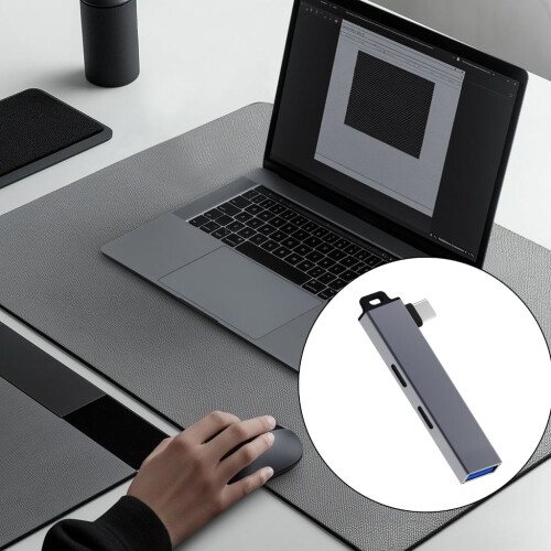 Compactly Type C Hubs with 2Type C and USB3.0 Port Adapter USB C Splitter USB C Adapter for Laptop Tablets Compatibility 2