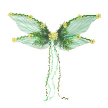 DAMAI Green Fairy Wings for Women – Woodland Elf Wings with Flowers, Leaves & Vines, Floral Vine Butterfly Accessory, Compatible with Fantasy &