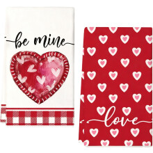 Valentinsdag kjøkkenhåndkle røde hjerter 23,6 x 15,8 tommer