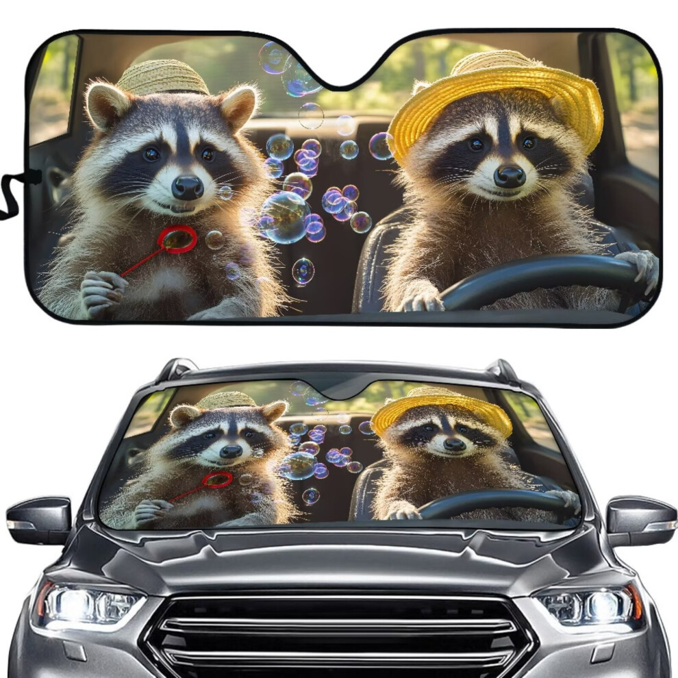 Funny Raccoon Print Car Windshield Sun Shade Â Uv Resistant, Compatible With Cars, Suvs, Trucks 9399596725550