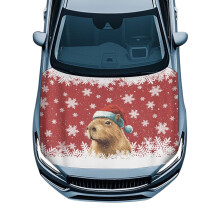 Capybara Print Car Hood Cover – Durable, Weatherproof, Compatible with Most Sedans, Trucks, Pickups & Sports Cars