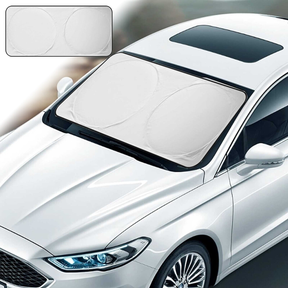 Foldable Reflective Car Sunshade With Coated Cloth Â Uv Protection & Heat Reduction, Compatible With Most Vehicles 9399596725369