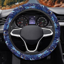 Fluffy Blue Dragonfly Steering Wheel Cover Flannel 1-Pack