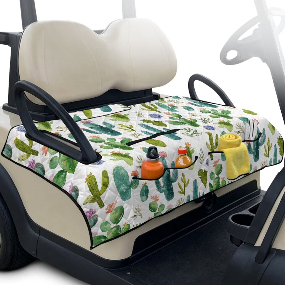 Cactus Print Golf Cart Seat Covers Compatible With Ezgo, Club Car & More Â 2-Seat, 4-Pocket, Universal 9399596725857