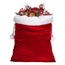Christmas Red Velvet Gift Bag Santa Claus Gift Backpack Gift Packaging Bag Drawstring,Halloween and Christmas Decorations, Christmas Gifts