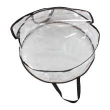 Christmas Wreath Storage Bag PVC Full Clear Christmas Circle Handheld Storage Bag Heavy Duty Xmas Wreath Container with Sleek Zipper