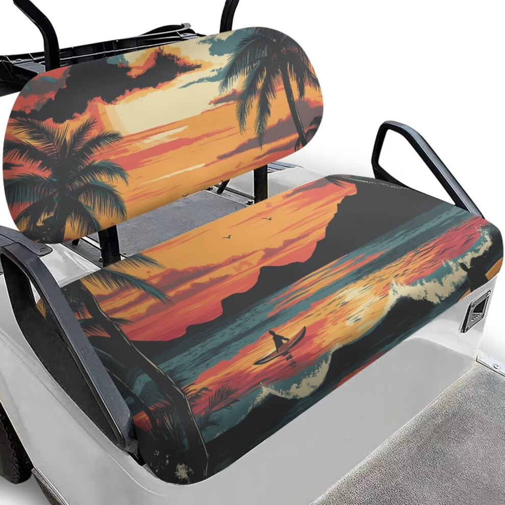 Sunset Scenery Golf Cart Seat Covers Â Anti-Hot, Breathable, Funny Cushion & Backrest Pad, Compatible With Ezgo/Yamaha/Club Car & More 9399596725529
