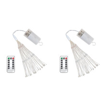 Fehér tündérfények, 120 LED, 2 db-os csomag időzítővel és távirányítóval, 8 üzemmóddal
