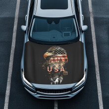 USA Eagle Car Hood Cover Waterproof Stretchable