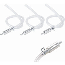 Upgraded Brake Bleeder Hose with Check Valve, 2 Screw Caps & Spring Clamps – Compatible with Car/Motorcycle Clutch