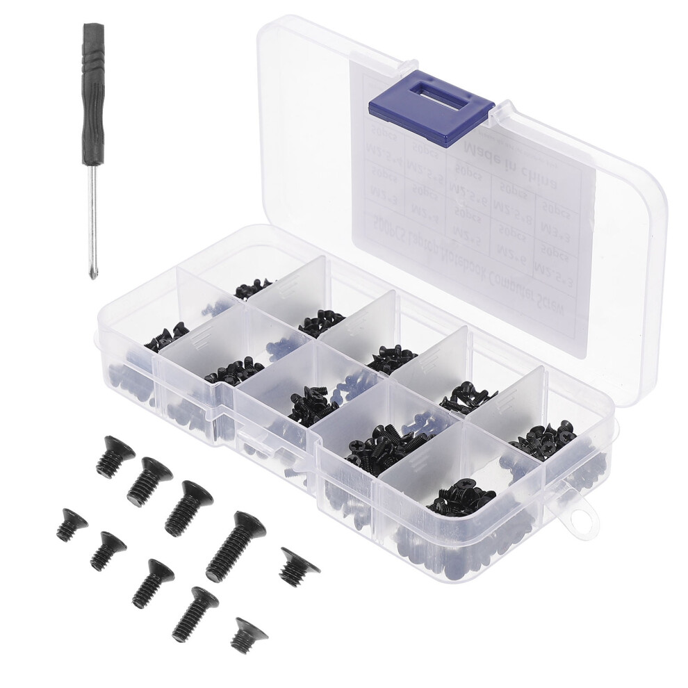 Black Carbon Steel Small Screw Set For Computers And Laptops Repair 1 Set 5.12.60.8In 9422877516124