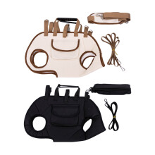 Portable Breathable Pet Carrier Sling & Backpack for Dogs/Cats, Adjustable Harness + Traction Leash, Crossbody & Car-Friendly