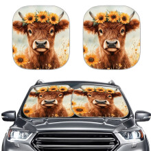 2-Pack Car Sun Shade, Reflective Universal Fit for Truck/SUV/Sedan, Easy Install, Compatible with All Front Windows