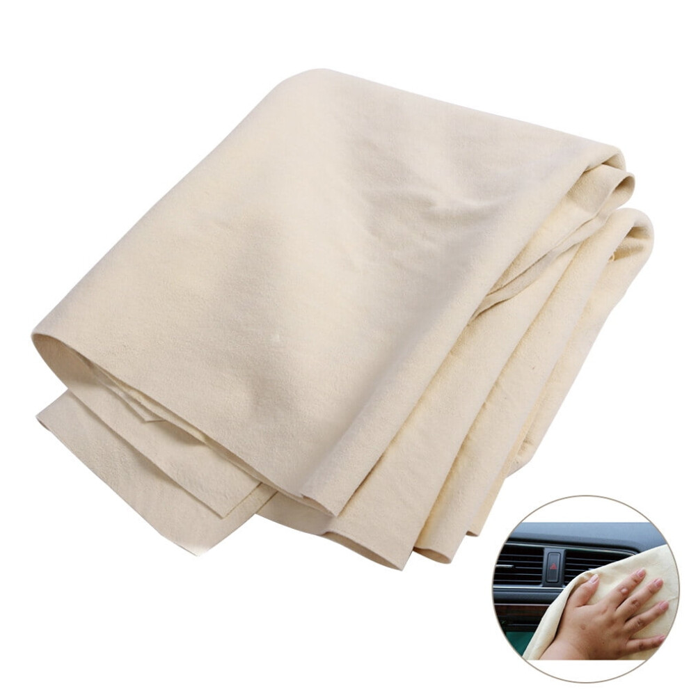 2Pcs Chamois Cloth For Car Drying And Cleaning In Beige 9399596239323