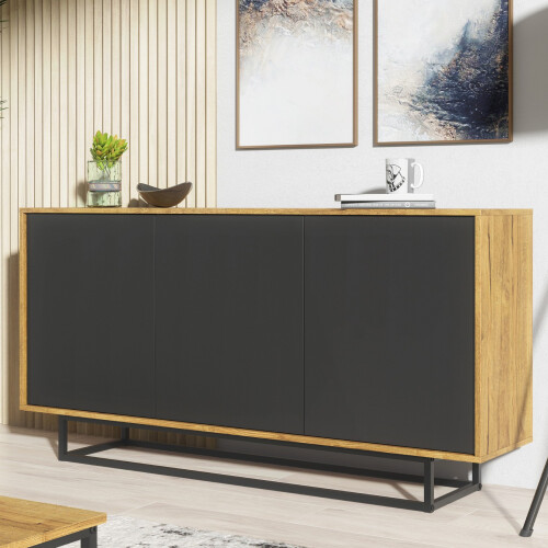 Sideboard Halo Loft 160cm - Dark Oak & Black