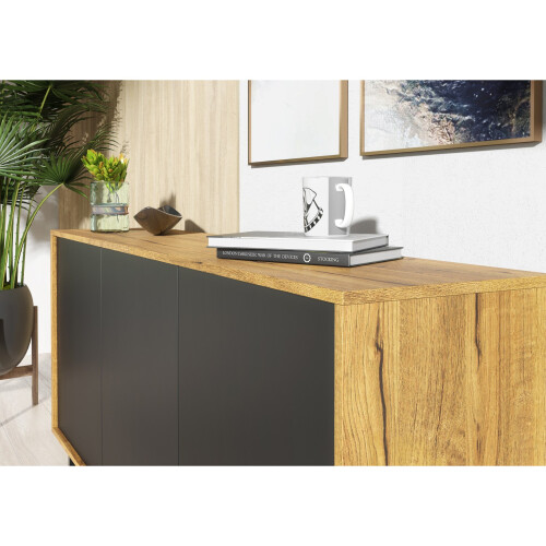 Sideboard Halo Loft 160cm - Dark Oak & Black 2