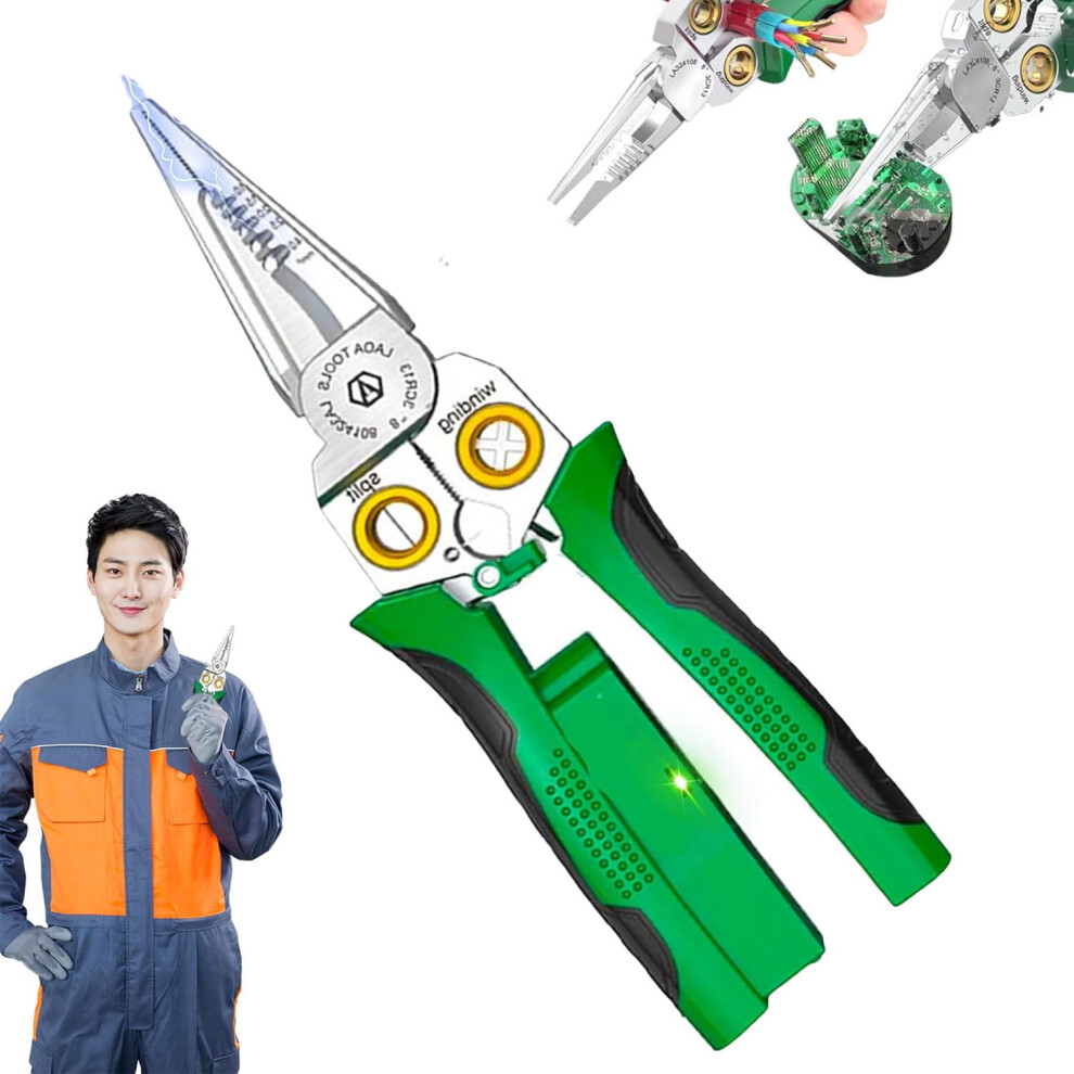 8-In-1 Wire Stripper With Voltage Tester, Foldable Electrical Pliers, Crimping & Cutting Tool Â Compatible With Home Repair 9422877516827