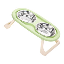 Multiple Height Dog Feeding Station With Feeders Bowl Splash Proof Features For Easy Cleaning Pastel Color