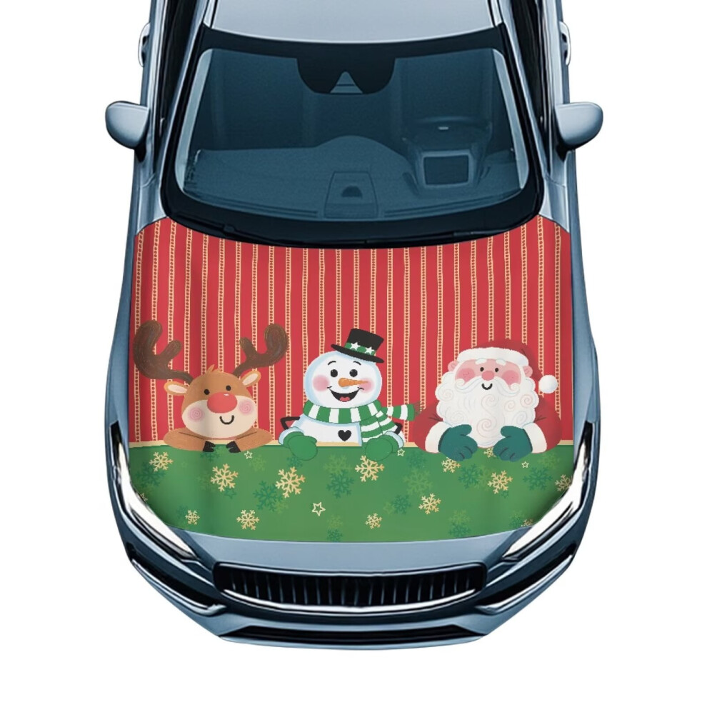 Christmas Car Hood Cover Â Elastic Polyester Protector Compatible With Most Sedans, Trucks; Sun/Rain/Snow/Ice Protection 9399596239170