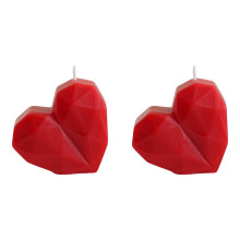 Hjerteformede duftlys, røde aromaterapilys, 2-pak