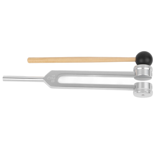 128 Hz Aluminum Tuning Fork, Composite Wood Handle
