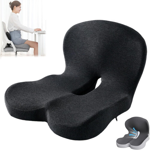 Ortopædisk sædehynde i memory foam, L-formet, 1 stk.