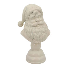 Busto di Babbo Natale bianco in resina, 5,9 pollici (2 pezzi)