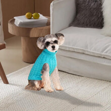 Turtleneck Cable Knit Dog Sweater – Warm Winter Pullover for Small/Medium/Large Dogs & Cats, Cozy Cold-Weather Pet Clothing